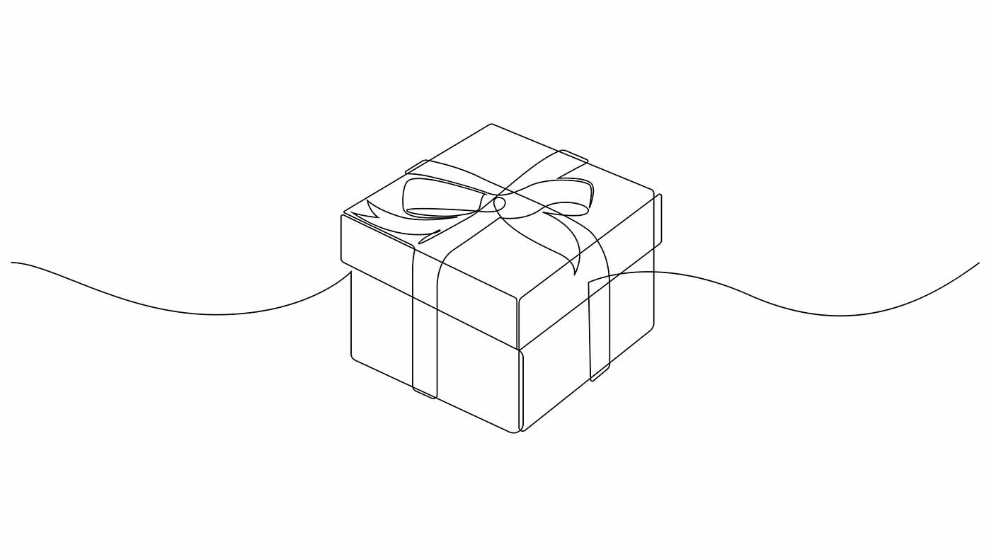 Giftbox line drawing