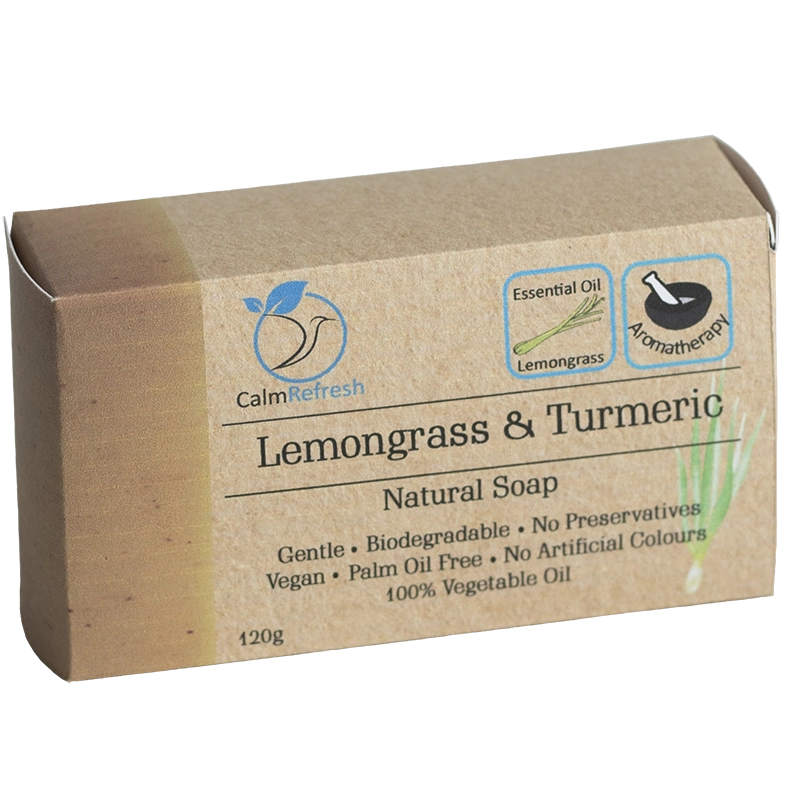 Lemongrass and Turmeric Soap Box Main Product Image Transparency